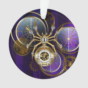 Steampunk Spider im Lila Hintergrund Ornament