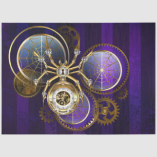 Steampunk Spider im Lila Hintergrund Seidenpapier