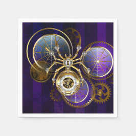 Steampunk Spider im Lila Hintergrund Serviette