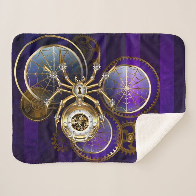 Steampunk Spider im Lila Hintergrund Sherpadecke (Vorderseite (Horizontal))