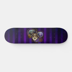 Steampunk Spider im Lila Hintergrund Skateboard