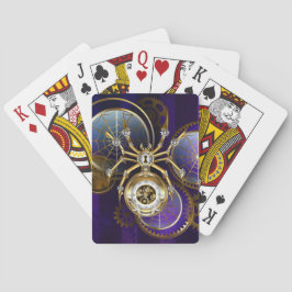 Steampunk Spider im Lila Hintergrund Spielkarten