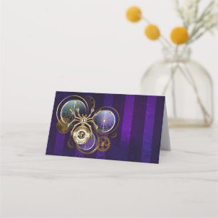 Steampunk Spider im Lila Hintergrund Terminkarte