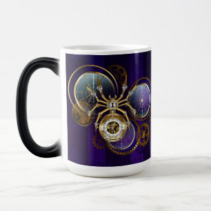 Steampunk Spider im Lila Hintergrund Verwandlungstasse