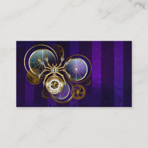Steampunk Spider im Lila Hintergrund Visitenkarte