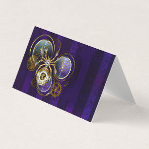 Steampunk Spider im Lila Hintergrund Visitenkarten
