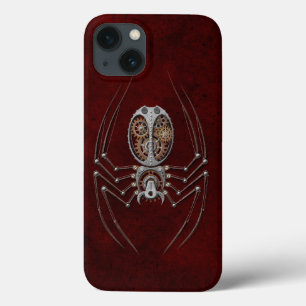 Steampunk Spider on Deep Red title_seo2