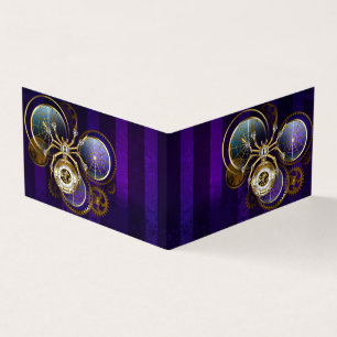 Steampunk-Spinne auf violettem Hintergrund