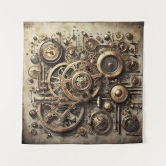 Steampunk Sprockets Tapestry Wandteppich