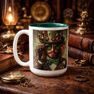 Steampunk St. Patrick Zweifarbige Tasse