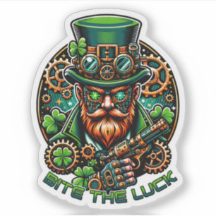 Steampunk St. Patrick's Day Leprechaun Aufkleber