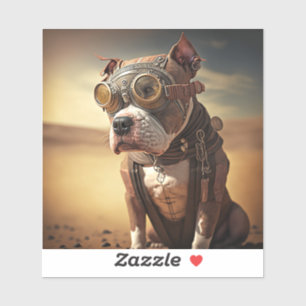 Steampunk Staffordshire Bull Terrier Aufkleber