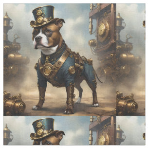 Steampunk Staffordshire Bull Terrier, Stoff