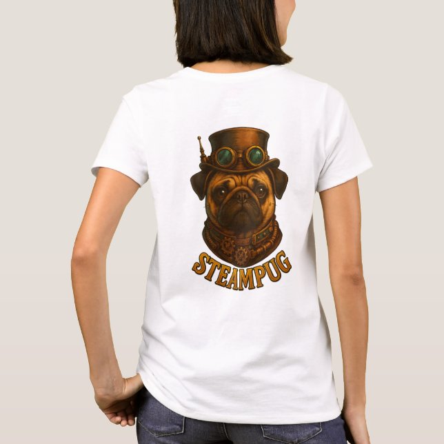 Steampunk SteamPug T-Shirt - einzigartiger Steampu (Rückseite)
