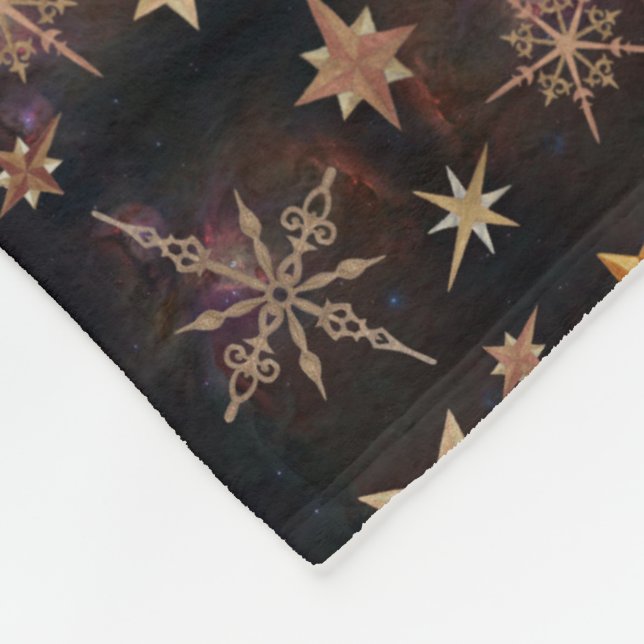 Steampunk Sterne Fleecedecke (Ecke)