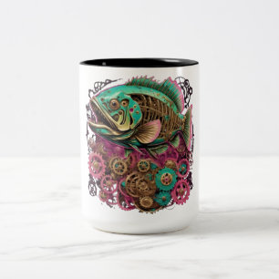 Steampunk Style Fish Coffee Cup Zweifarbige Tasse