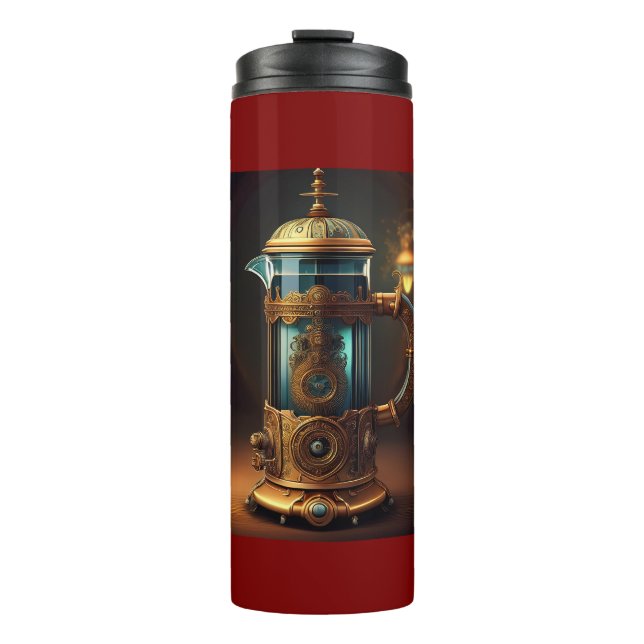 Steampunk Style French Press Thermosbecher (Vorderseite)