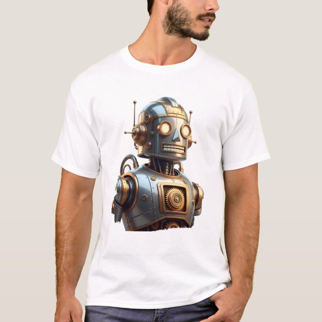 Steampunk Style Robot T-Shirt (Vorderseite)