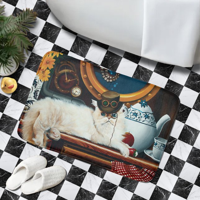 Steampunk Submarine Cat Tee Badematte (Von Creator hochgeladen)