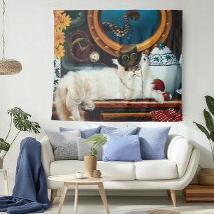 Steampunk Submarine Cat Tee Wandteppich