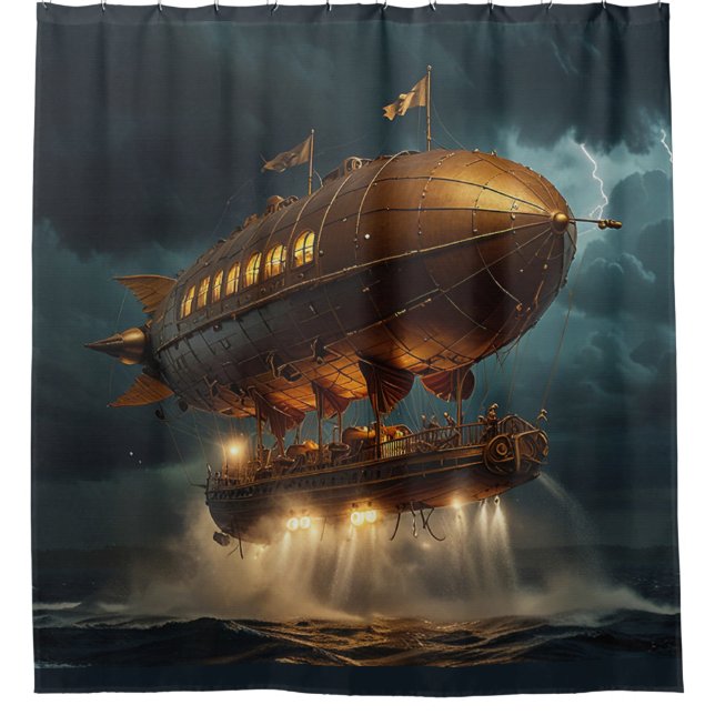 Steampunk Submersible Ocean Liner Duschvorhang (Vorderseite)