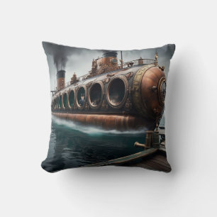 Steampunk Submersible Ocean Liner Kissen