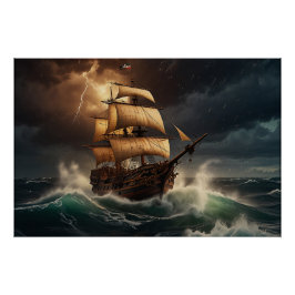 Steampunk Submersible Ocean Liner Poster