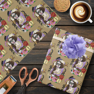 Steampunk Sugar Skull Geschenkpapier