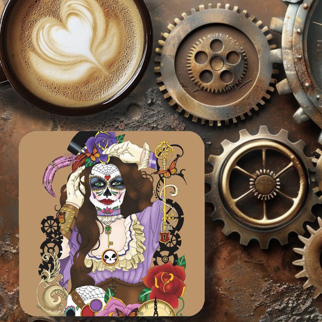 Steampunk Sugar Skull Untersetzer (Von Creator hochgeladen)