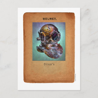 Steampunk Surrealismus - Taucherhelm Postkarte