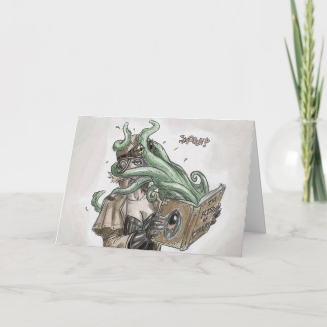 Steampunk Sweetheart Card Feiertagskarte (Vorderseite)