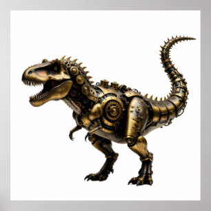 Steampunk T-Rex Mech – Messing-Dino-Bestie Poster