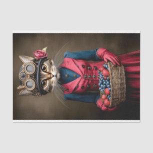 Steampunk Tabby Katze & Beerkorb DY6R Decoupage Seidenpapier