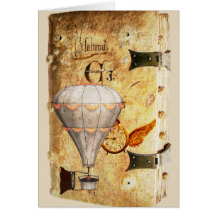 Steampunk-Tagebuch-Grußkarte
