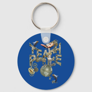 Steampunk Teach Peace T - Shirt Trucker Hat Schlüsselanhänger