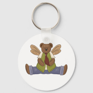 Steampunk Teddy Bear mit Fairy Wings Schlüsselanhänger