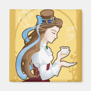 Steampunk Tee-Zeit Magnet