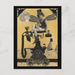 Steampunk-Telefon-Fee-Postkarte Postkarte