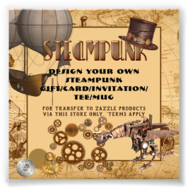 STEAMPUNK Template-Übertragung auf jedes Geschenk/ Fotodruck