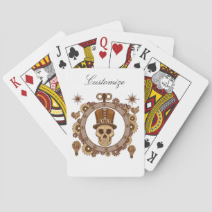 Steampunk-Thema-Topp-Hut-Totenkopf Thunder_Cove Spielkarten