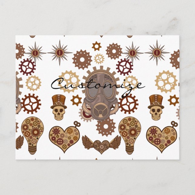 Steampunk Theme Thunder_Cove Postkarte (Vorderseite)
