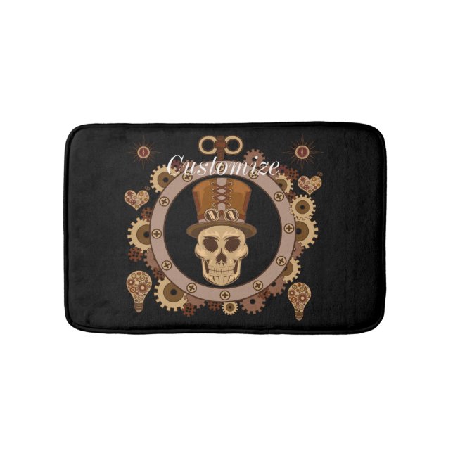 Steampunk Theme Top Hat Skull Thunder_Cove Badematte (Vorderseite)