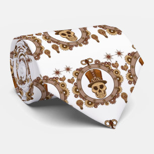 Steampunk Theme Top Hat Skull Thunder_Cove Krawatte