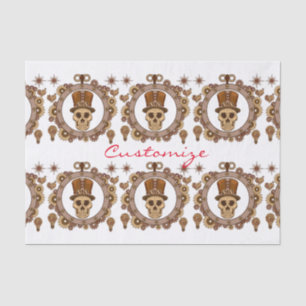 Steampunk Theme Top Hat Skull Thunder_Cove Seidenpapier