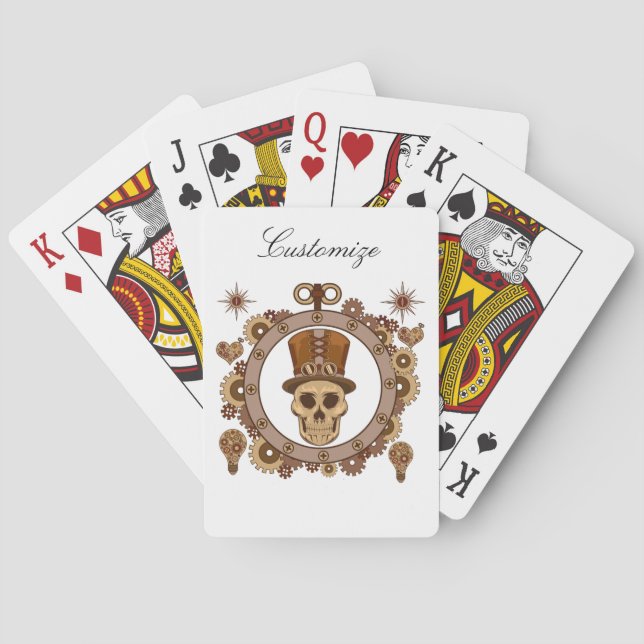Steampunk Theme Top Hat Skull Thunder_Cove Spielkarten (Rückseite)