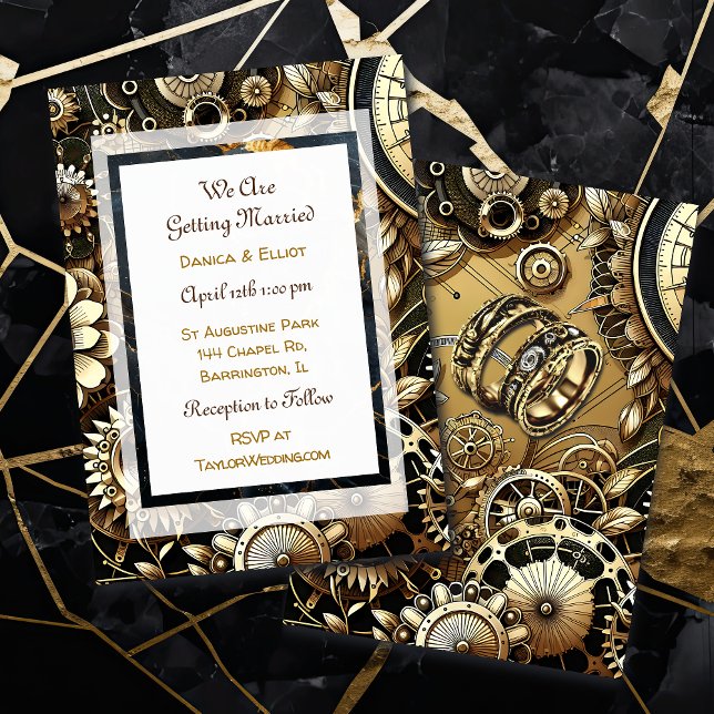 Steampunk Themed Wedding Einladung (Von Creator hochgeladen)