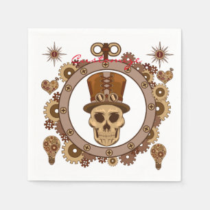 Steampunk-Themen-Zylinderhut-Totenkopf-Thunder_Cov Serviette