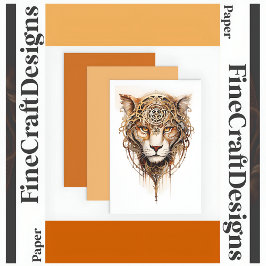 Steampunk Tiger Metallic Wheels Decoupage L 136 Geschenkpapier Set