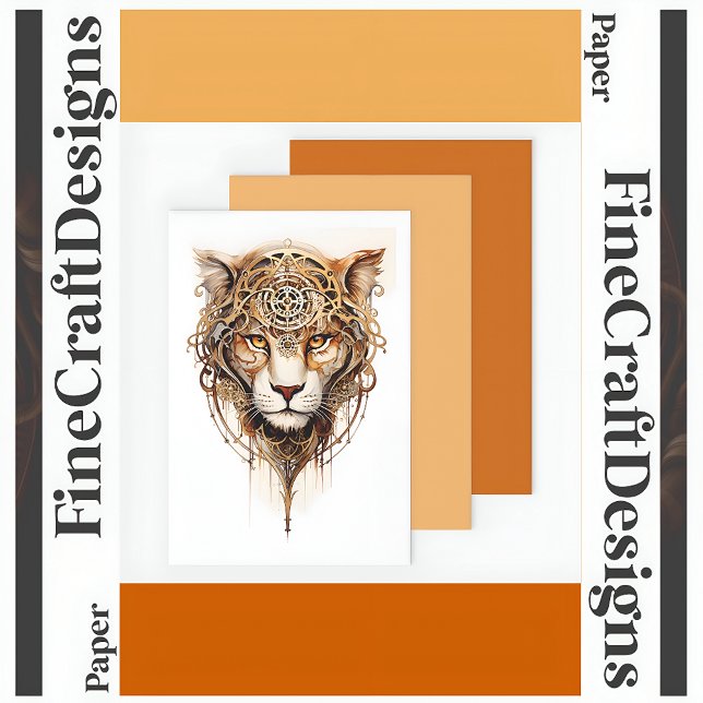 Steampunk Tiger Metallic Wheels Decoupage R 136 Geschenkpapier Set (Von Creator hochgeladen)