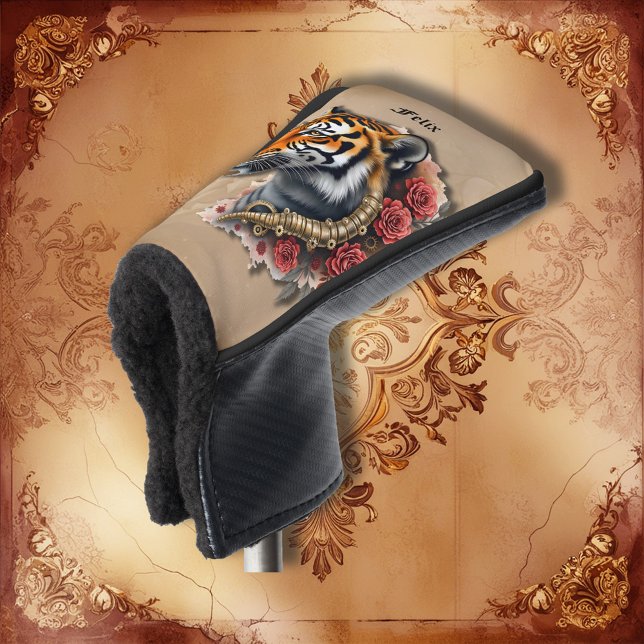 Steampunk Tiger mit Rose Illustration. Golf Headcover (Von Creator hochgeladen)
